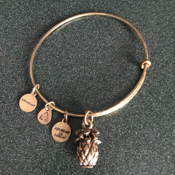 Alex and Ani Expandable Wire Bracelet Pineapple Charm - Picture 4 of 13